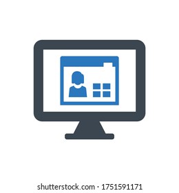 User online profile icon (Vector illustration)