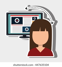 User online TV isolated icon design, vector illustration  graphic 