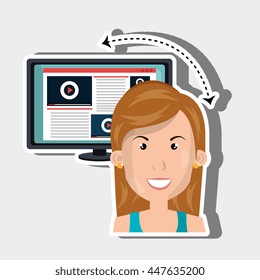 User online TV isolated icon design, vector illustration  graphic 