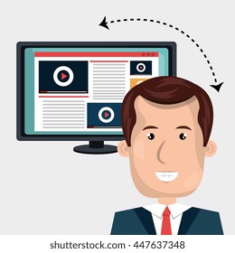 User online TV isolated icon design, vector illustration  graphic 