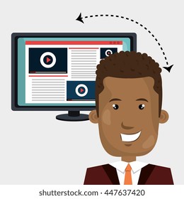 User online TV isolated icon design, vector illustration  graphic 