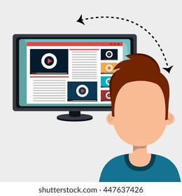 User online TV isolated icon design, vector illustration  graphic 