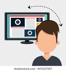 User online TV isolated icon design, vector illustration  graphic 