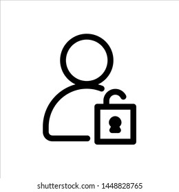
user with open padlock icon. symbol of business people with trendy flat style icon for web site design, logo, app, UI isolated on white background. vector illustration eps 10