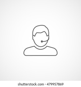 User Operator Man Line Icon On White Background