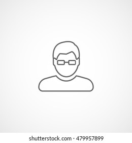 User Operator Man Line Icon On White Background