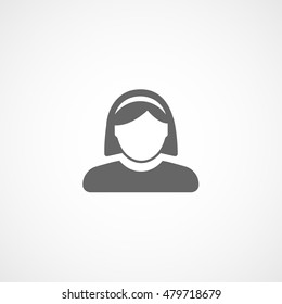 User Operator Woman Flat Icon On White Background