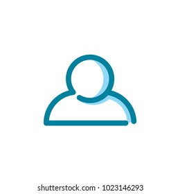 user outline blue shady icon