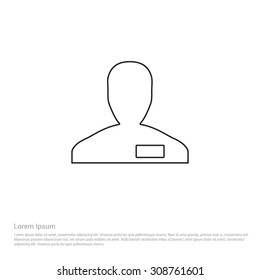 user Outline Icon, Vector Illustration, Flat pictogram icon