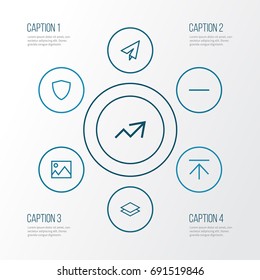 User Outline Icons Set. Collection Of Remove, Send, Protect And Other Elements. Also Includes Symbols Such As Diagram, Upload, Protect.