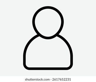 User Outline Symbol Profile Icon Account Admin Member Human Person People Black Thin Line Shape Stick Figure Man Portrait Social Media Login Vector