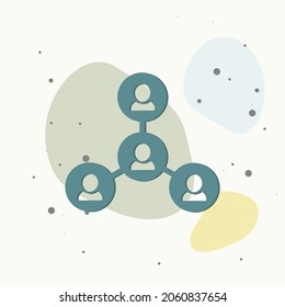User outline vector icon. Business schedule of income and expenses on multicolored background. Layers grouped for easy editing illustration. For your design.