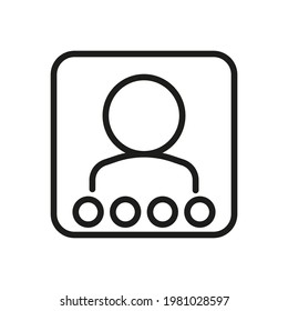 Icono de vector de contorno de usuario. Ilustración De Un Vector De Estroque Sobre Un Fondo Blanco. De App Y Website.