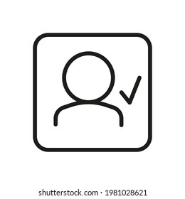User Outline Vector Icon. Illustration eines Schlaganfalls auf weißem Hintergrund. Von der App und Website.