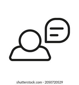 Icono de vector de contorno de usuario. Ilustración De Un Vector De Estroque Sobre Un Fondo Blanco. Para App Y Website.
