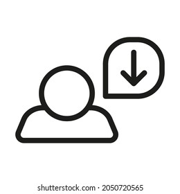 User Outline Vector  Icon. Illustration Of A Stroke Vector On A White Background. For App And Website.