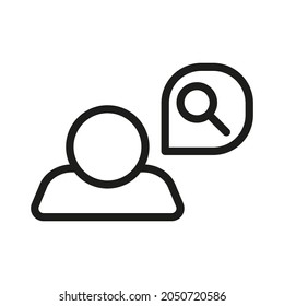 User Outline Vector  Icon. Illustration Of A Stroke Vector On A White Background. For App And Website.
