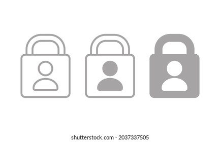 User with padlock icon. Profile security protection design concept. Illustration vector