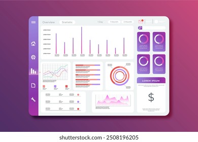 User panel dashboard template vector design in eps 10
