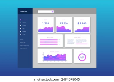 User panel infographic dashboard template vector design in eps 10