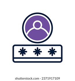 icono de doble tono de contraseña de usuario. icono vector para tu sitio web, móvil, presentación y diseño de logotipo.
