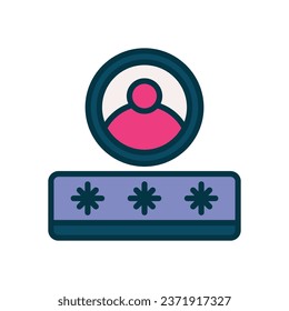 user password filled color icon. vector icon for your website, mobile, presentation, and logo design.