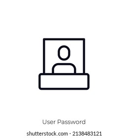 User Password icon. Outline style icon design isolated on white background