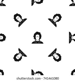 User pattern repeat seamless in black color for any design. Vector geometric illustration