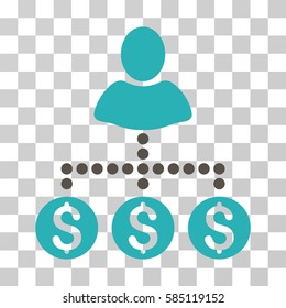 User Payments icon. Vector illustration style is flat iconic bicolor symbol, grey and cyan colors, transparent background. Designed for web and software interfaces.