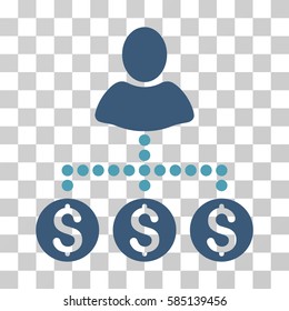 User Payments icon. Vector illustration style is flat iconic bicolor symbol, cyan and blue colors, transparent background. Designed for web and software interfaces.