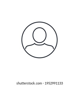 User or people. Avatar. Vector Linear Icon Isolated on White Background.