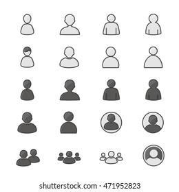 Conjunto de usuarios y personas de la cuenta abstracta Color Icono Estilo Colorido Plano