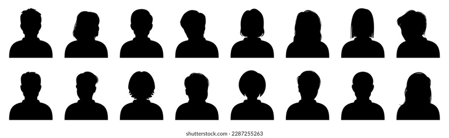 User people silhouette. Black silhouette people avatar. User people icons