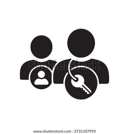 User permissions management silhouette icon representing access control and authorization system