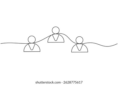 User person icon continuous one line drawing isolate outline vector illustration