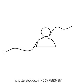 Icono de persona de usuario    Ilustración vectorial de contorno de dibujo de una línea continua