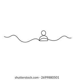 Icono de persona de usuario    Ilustración vectorial de contorno de dibujo de una línea continua