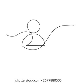 Ícone de pessoa do usuário    ilustração vetor de contorno de desenho de uma linha contínua
