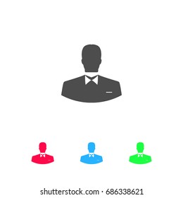 User Person icon flat. Color pictogram on white background. Vector illustration symbol and bonus icons