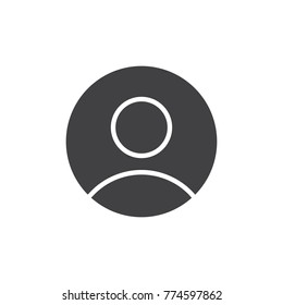 User person icon vector, filled flat sign, solid pictogram isolated on white. Person profile circle avatar symbol, logo illustration.