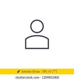 User (Person) Icon / Vector - In Line / Stroke Design