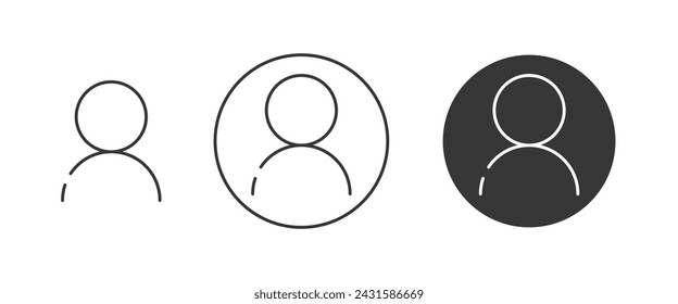 User, person line icon set. Profile outline sign. Editable stroke. Vector symbol in trendy flat style on white background for design.