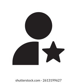 User or Person with a Star Symbol Editable Vector Illustration isolated on a white background perfect for achievement and recognition design