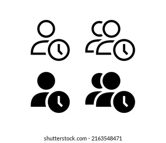 user person with time icon. Time management. Vector illustration