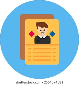 User Persona Flat Multi Color Vector Icon Design