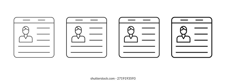 Benutzerpersona-Symbole, Vektorgrafik-Set in verschiedenen Strichlinienstilen