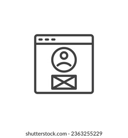 User persona line icon. Login page linear style sign for mobile concept and web design. Personal website outline vector icon. Symbol, logo illustration. Vector graphics