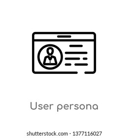 user persona vector line icon. Simple element illustration. user persona outline icon from technology concept. Can be used for web and mobile