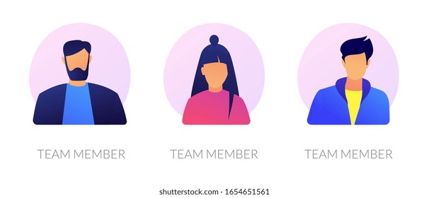 User personal profile characters set for social network. Employees, corporate male and female workers portraits. Team member, avatar metaphors. Vector isolated concept metaphor illustrations