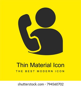 User at phone bright yellow material minimal icon or logo design